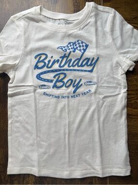 Old Navy White Tee with Blue Birthday Boy Graphic